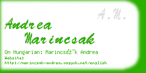 andrea marincsak business card